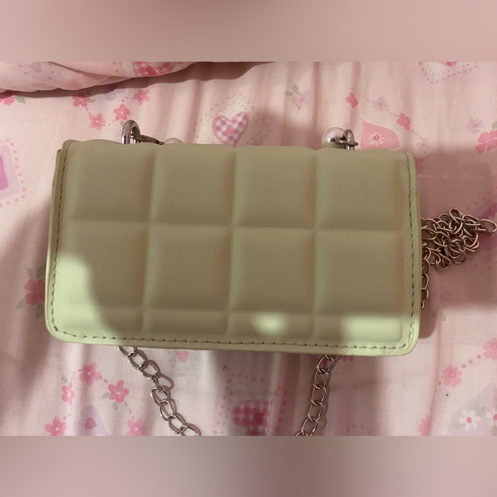 - Shein/ Mini faux pearl beaded flap chain square bag - Picture 8 of 10